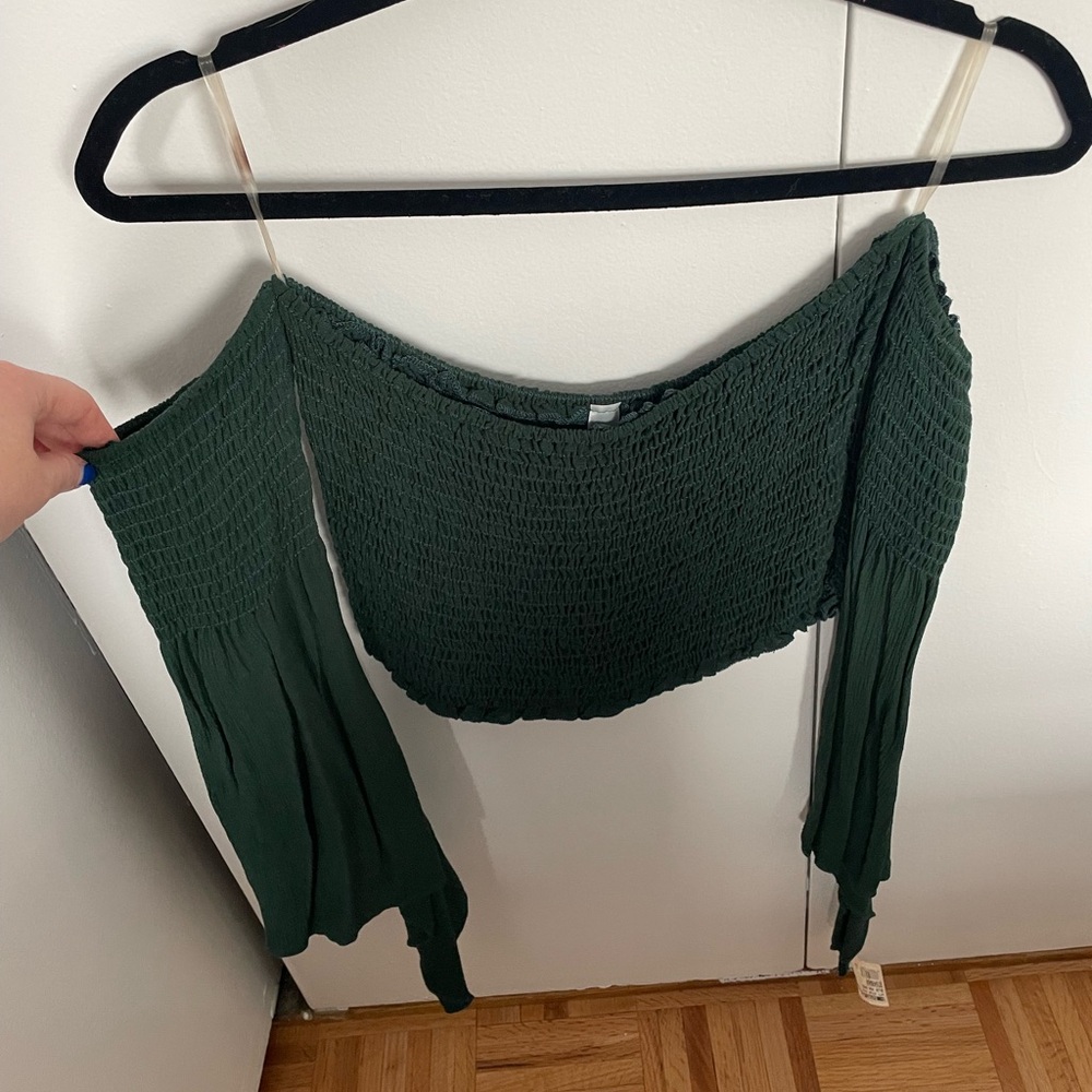 NWT Blue Blush off the shoulder top